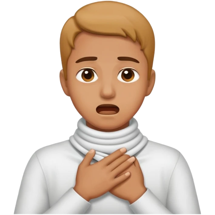 a person who has their own hands around their neck emoji