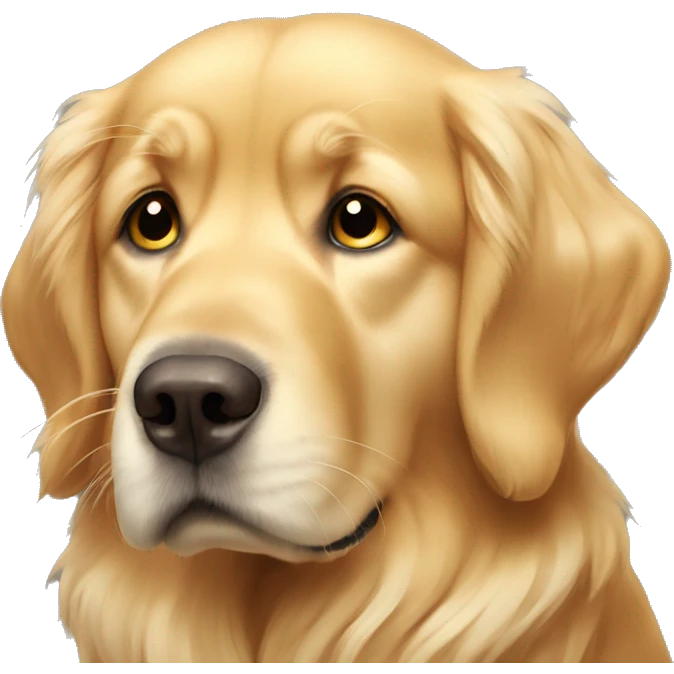 really sad golden retriever with giant teardrops emoji