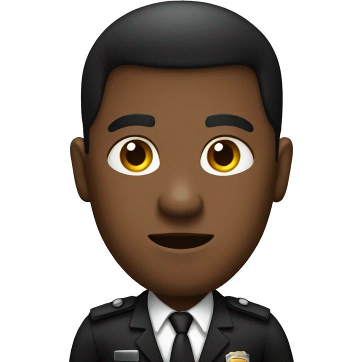 Male black security guard in dark suit at door  emoji