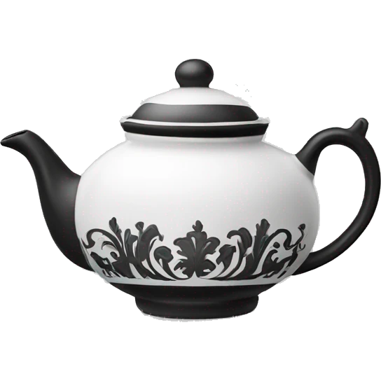 Black and white fancy teapot  emoji