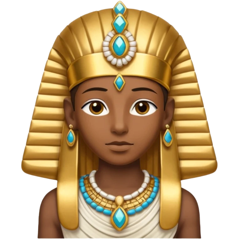 Pharaoh: Bandaged body with golden headdress and jeweled amulet.
 emoji