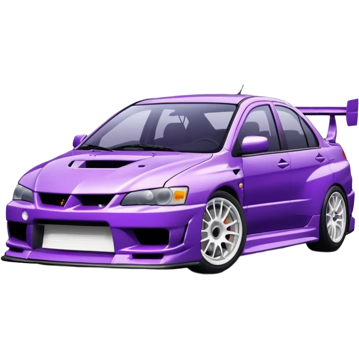 Mitsubishi lancer Evo viii purple and half white  emoji