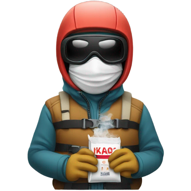 Ski masked man holding cigarette emoji
