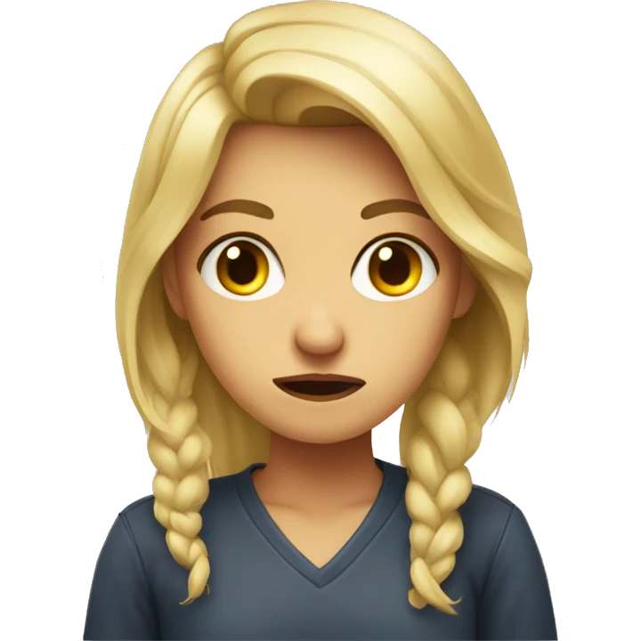 blonde girl portrait disgusted emoji