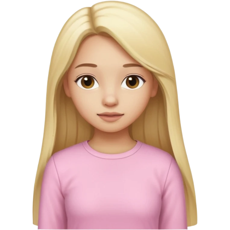 girl in light pink clothes, blonde with long straight hair, half sideways pose, variation 2 emoji