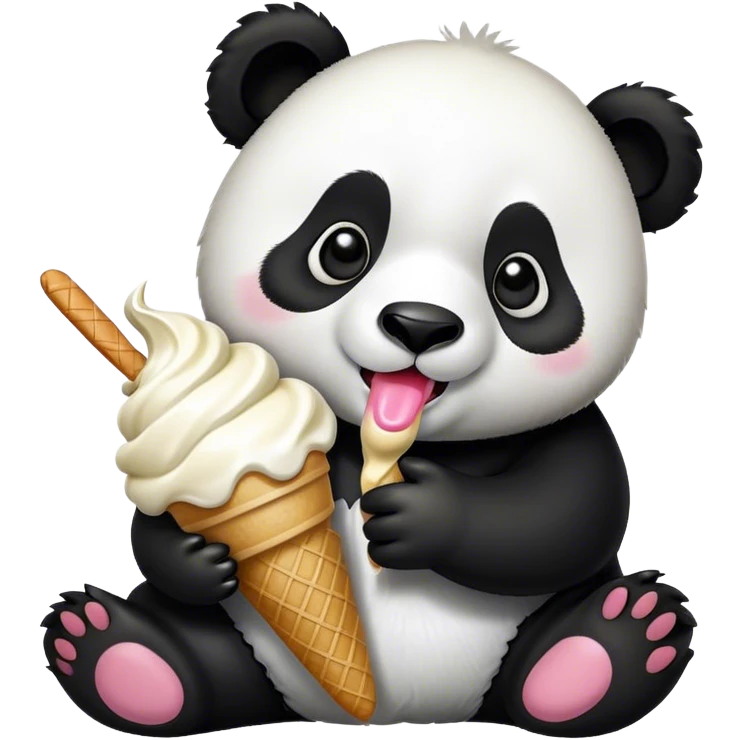 Panda eating ice cream emoji