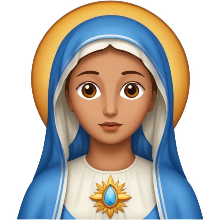 Virgin Mary with deep tanned skin emoji