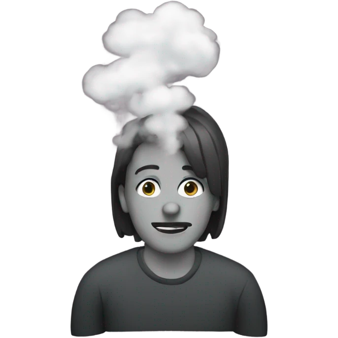 person with smoke behind them emoji