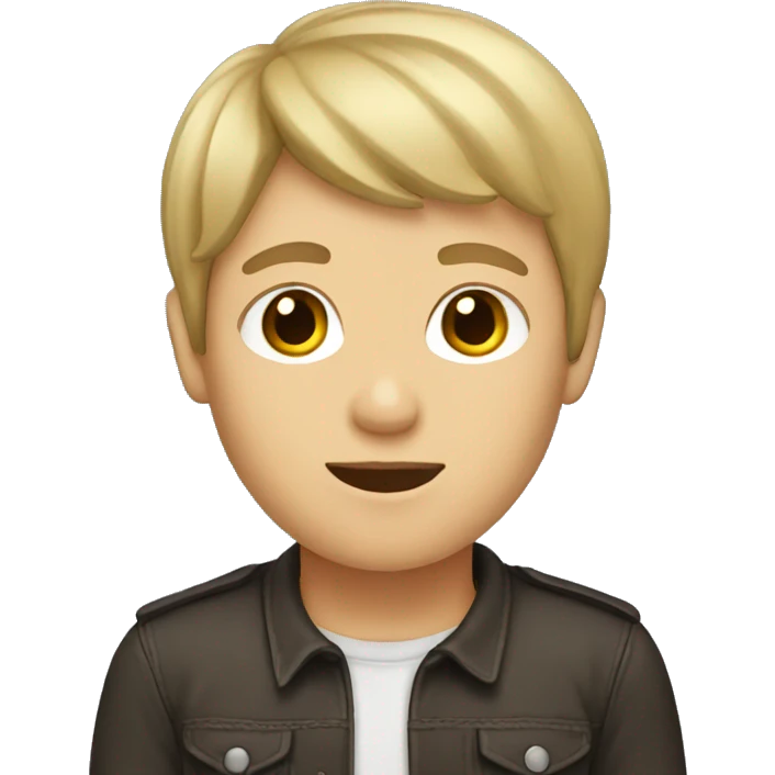 boy with brown hair and blonde bangs emoji
