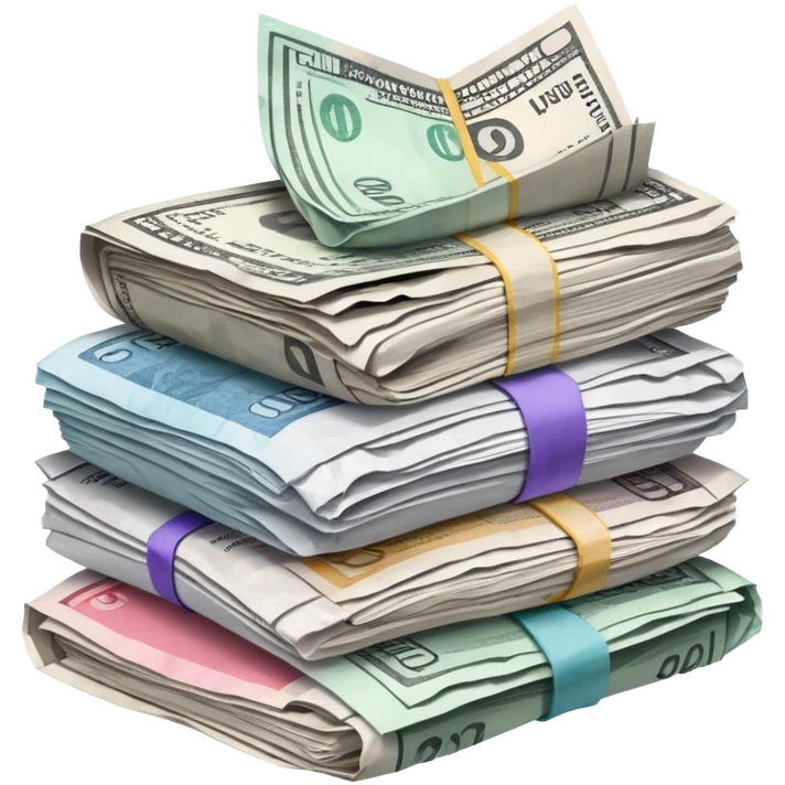 Stack of bills and receipts, representing expenses emoji