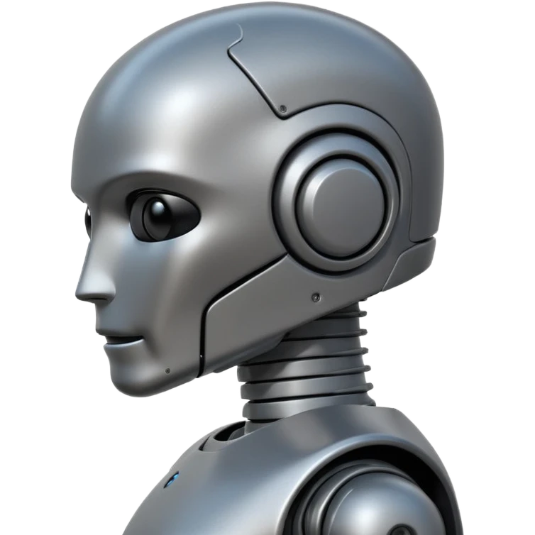 Pregnant male robot emoji. Profile view. Facing left. Square head. emoji