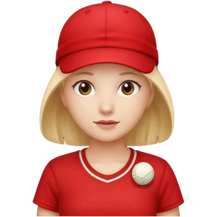 red tennis hat and red tshirt girl emoji