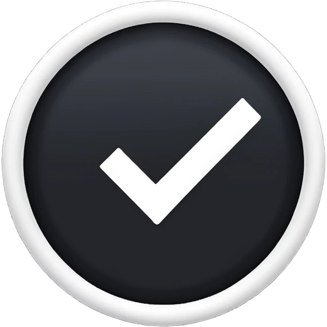 Create a black emoji to look like Facebook's verification badge. emoji