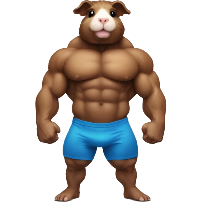 masculine guinea pig body builder  emoji