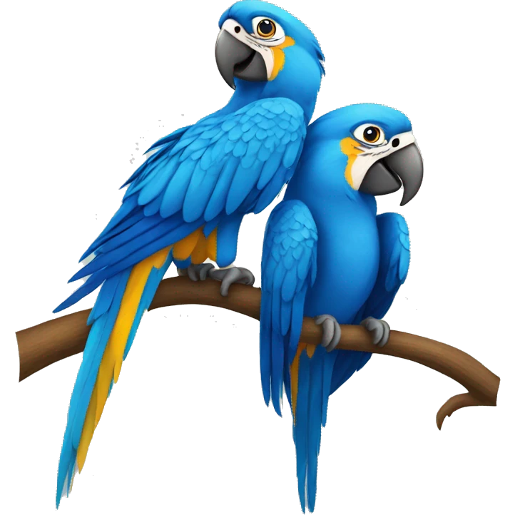 Blue Macaw pair love emoji