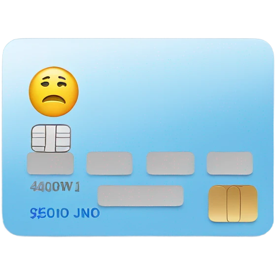 blue credit card crossed out emoji