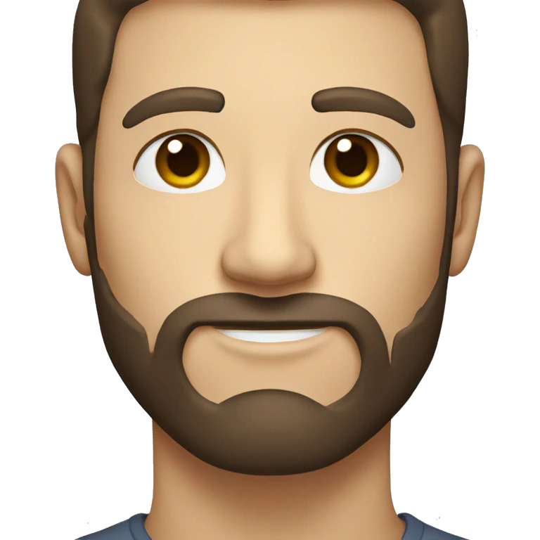 a white man's face, with some brown beard, dark brown hair emoji