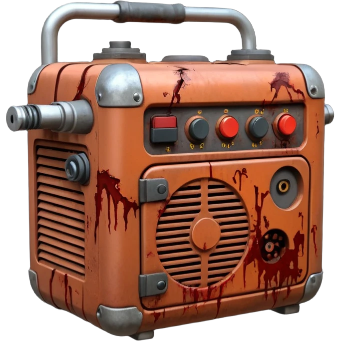 A generator for making electricity, covered in zombie guts. In a dark menacing style emoji