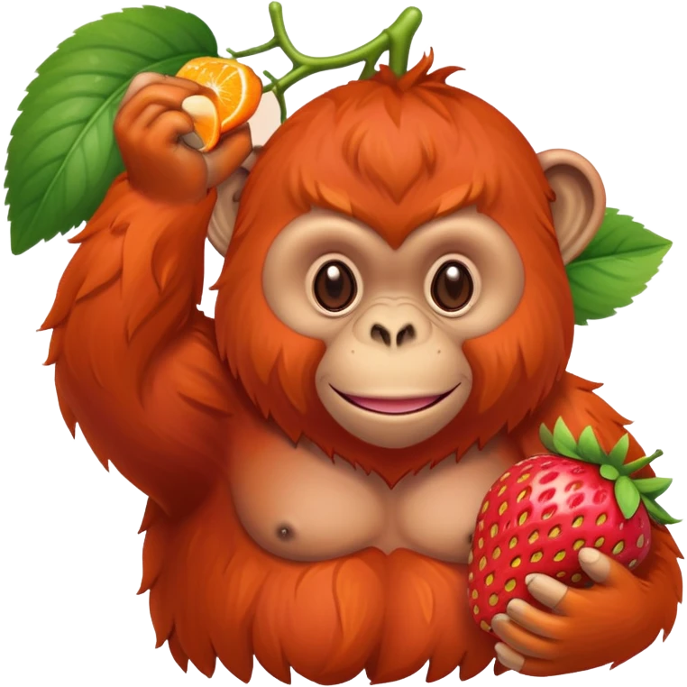 Strawberry orangutan  emoji
