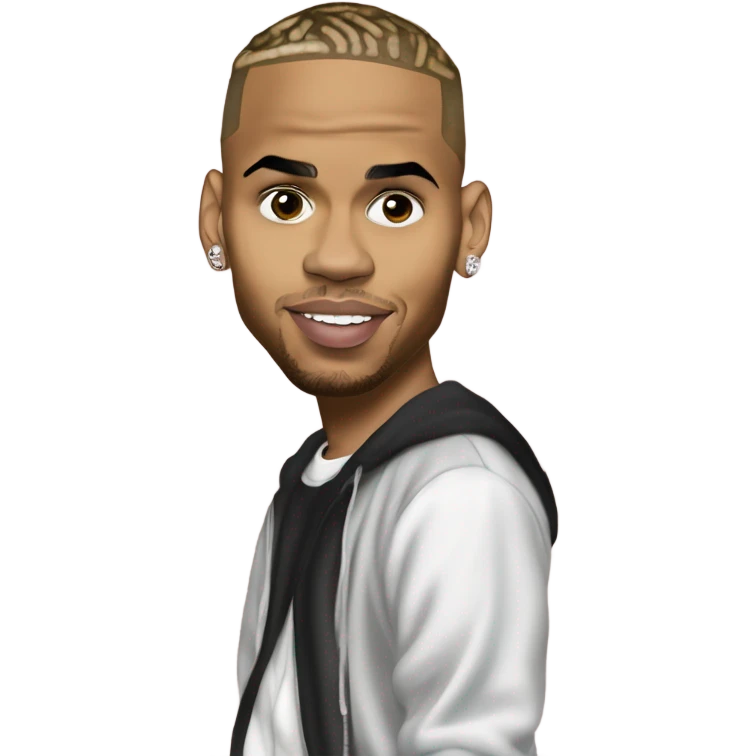 Hyper Realistic Chris Brown  Karruche Tran romantic photo  emoji