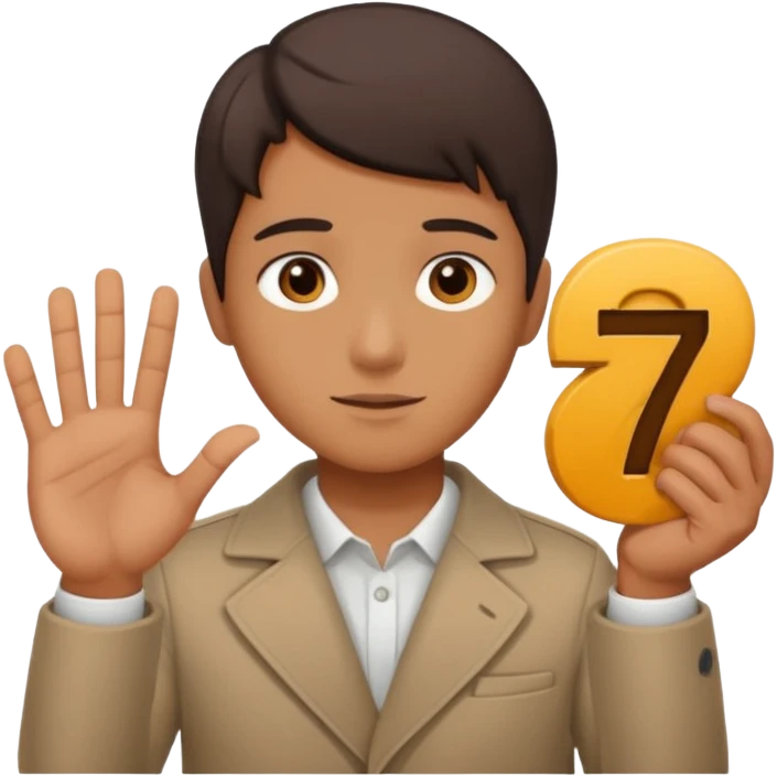 Head with hands holding  6 and 7 emoji
