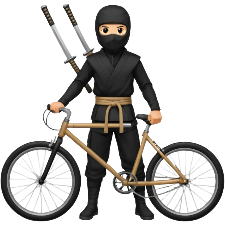 NInja standing with bicycle emoji