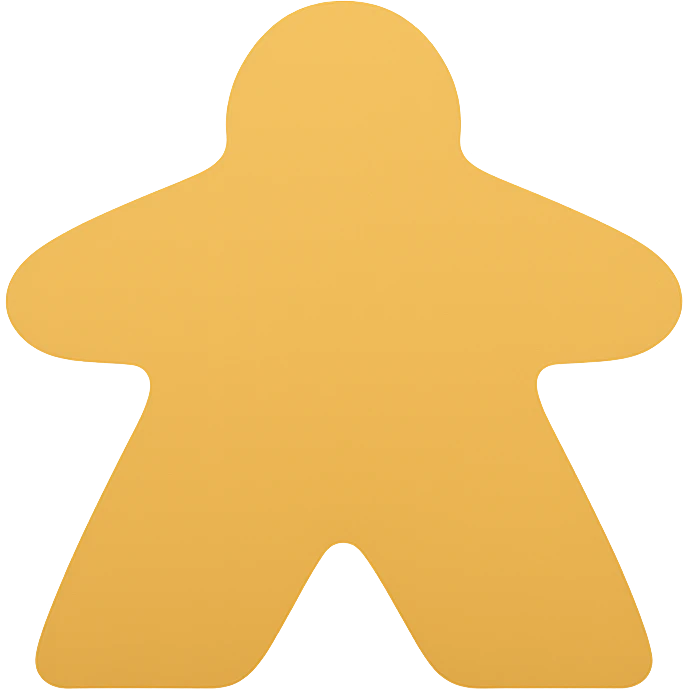 classic wooden board game meeple, simple and iconic, flat color style emoji