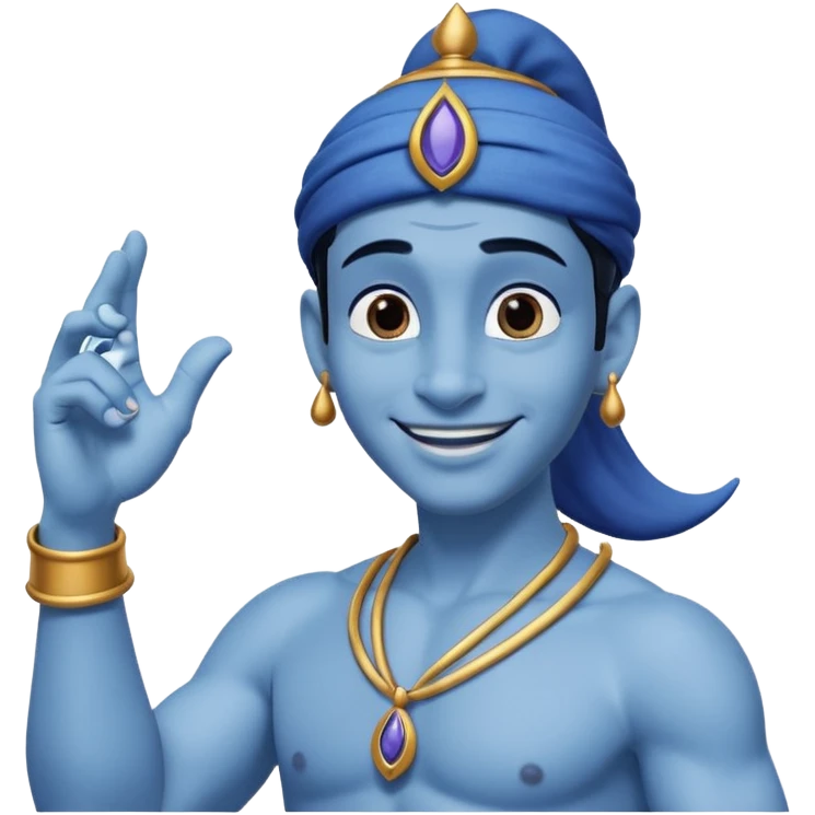 Genie from Aladdin. make several options for the genie from alladin cartoon for the further animation, i want that he shows the like with his left hand and smiles emoji