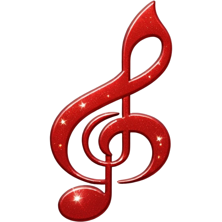 red glitter music note emoji
