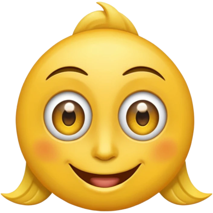 Crea la cara epica amarilla, sonriendo con los ojos arriba emoji