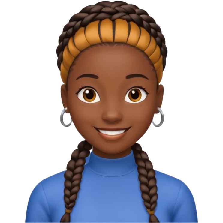 black girl with slick back braid emoji
