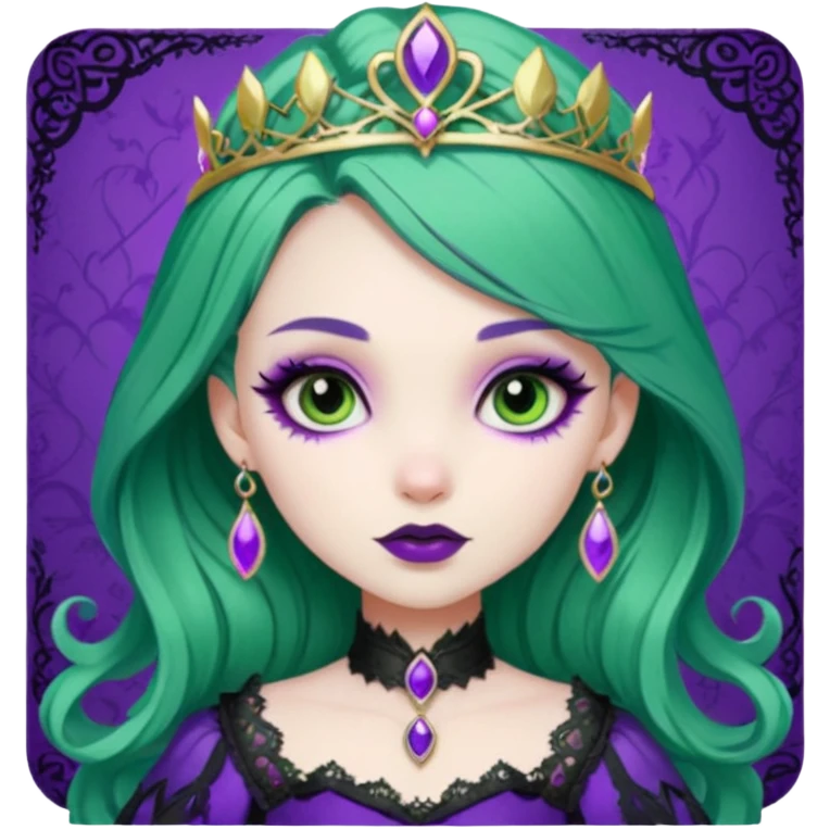 Raven Queen green purple ever after high emoji