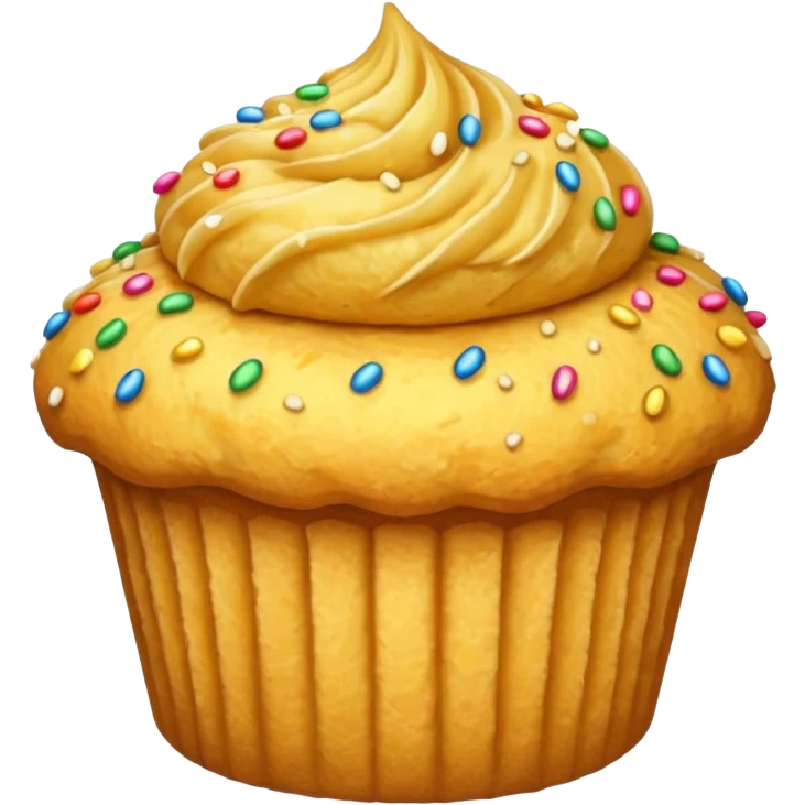 gold vanilla muffin gold sprinkles on top emoji