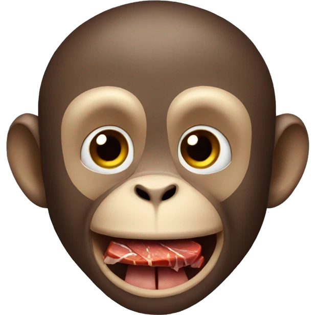 Monkey eat meat  emoji