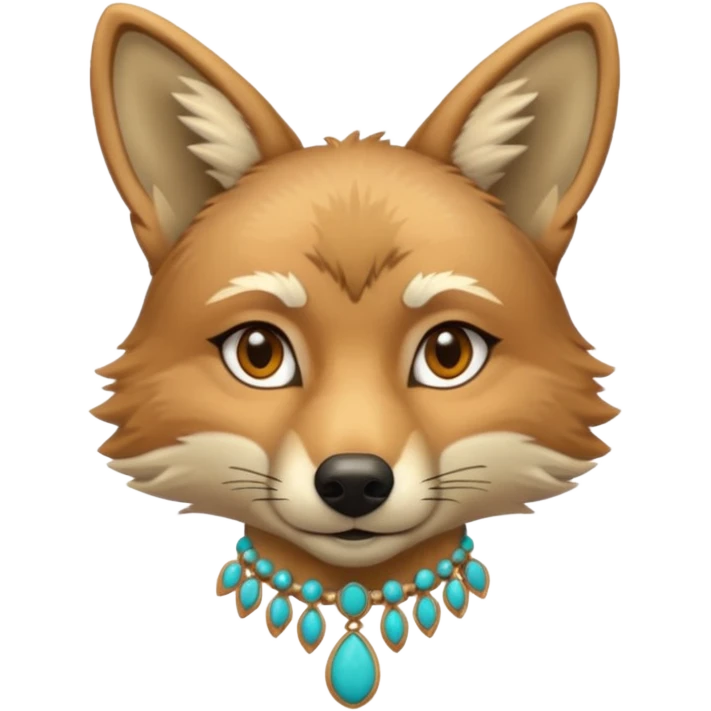 Coyote estud with turquoise necklace  emoji