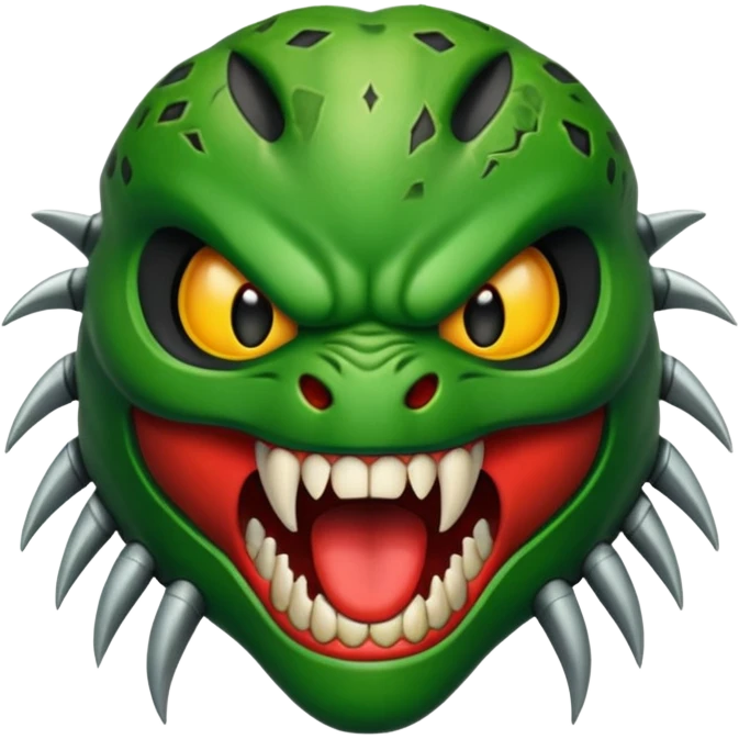 Emoji with the predator mouth emoji
