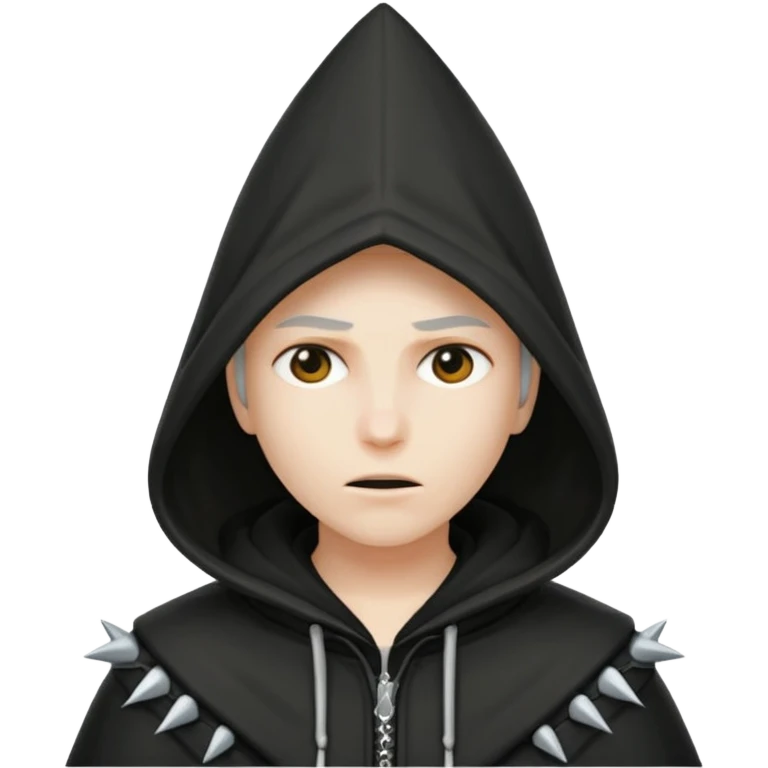 klansmen with pointy hood covering while head and spike emoji