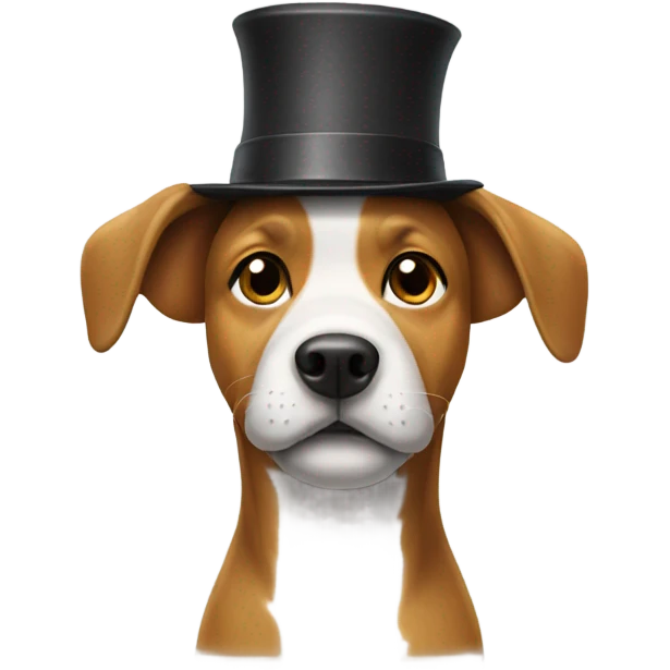 Dog wear hat on the top emoji