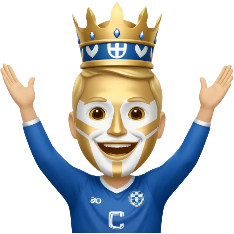 Happy gold winning FC Copenhagen football fan emoji