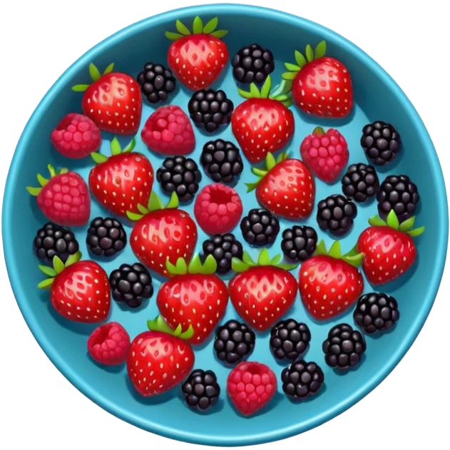 bowl solo de frutos rojos: fresas, moras, frambuesas. con vista desde arriba emoji