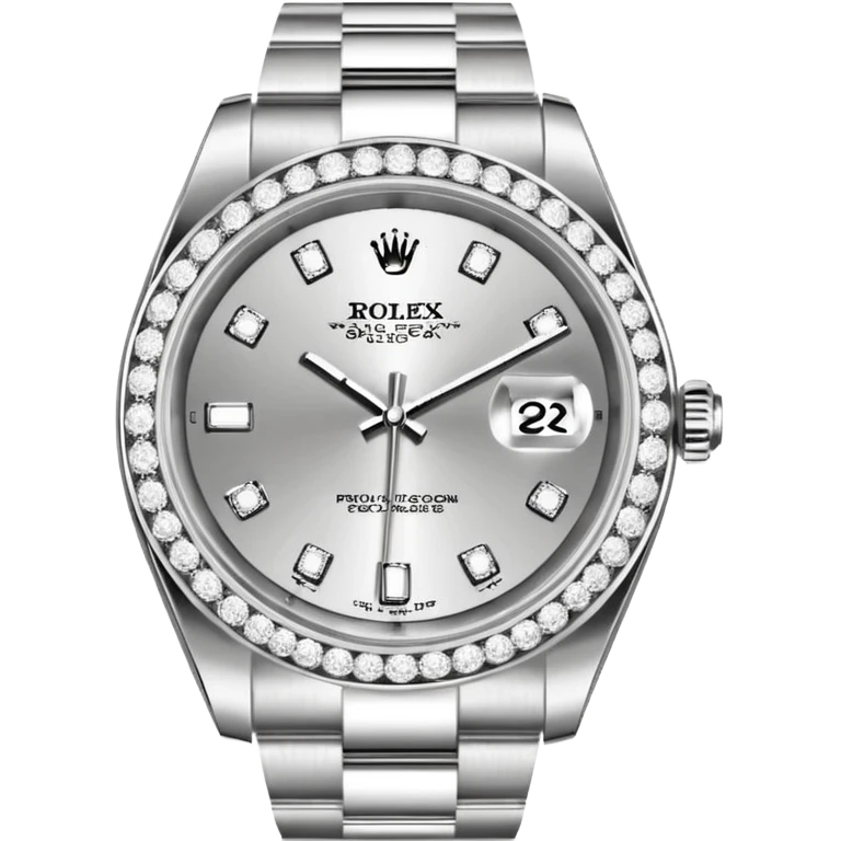 rolex z bransoleta wysadzana diamentami oraz z tarcza wysadzana diamentami emoji