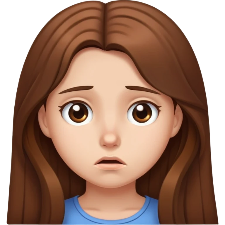 Ashamed girl with long brown hair  emoji
