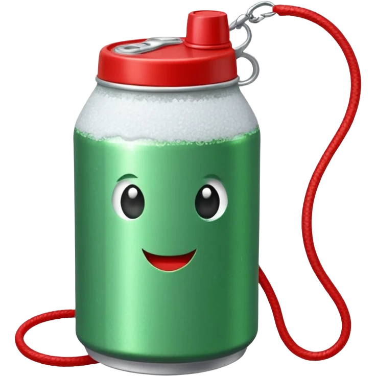 Green Soda can on leash of Salt Jug emoji
