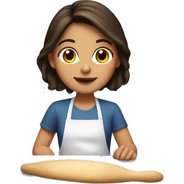 Brunette girl baking  emoji