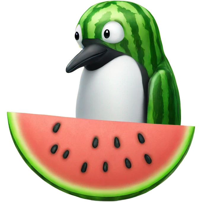 watermelon penguin emoji