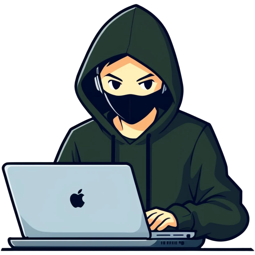 anime hacker with laptop and code emoji