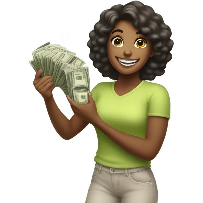 girl flexing money emoji