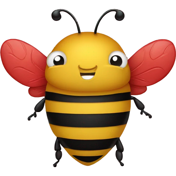 Bee on strawberry emoji