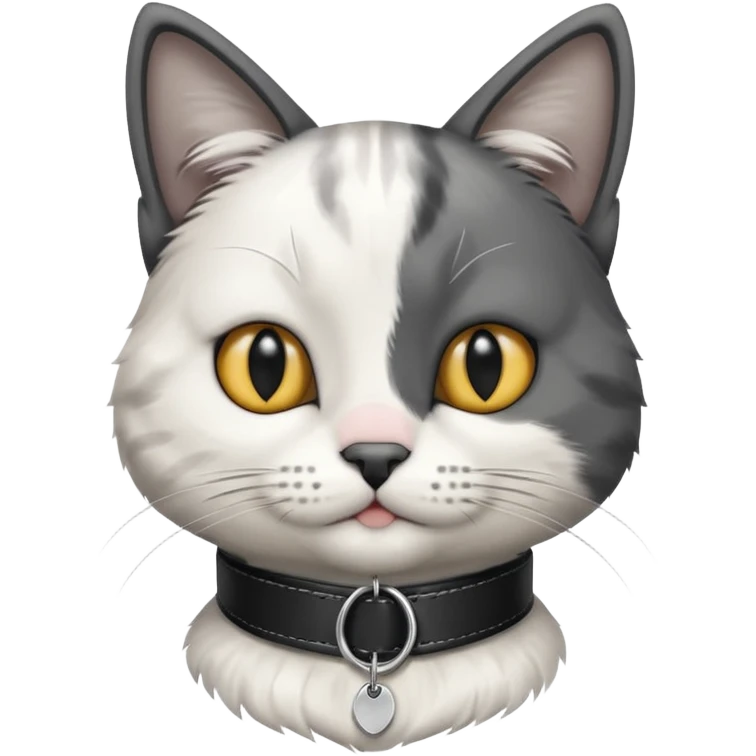 Cat with tag collar, half body emoji