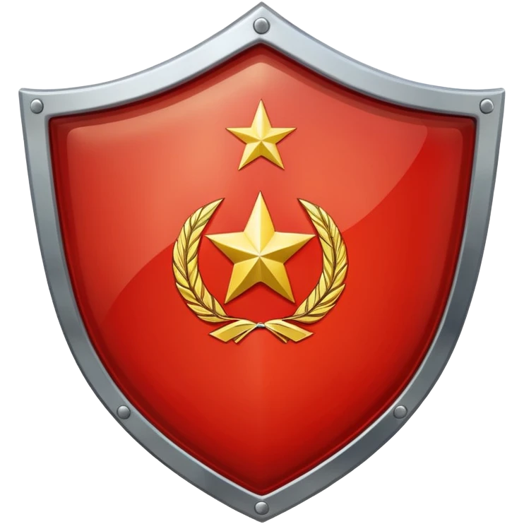 a shiny shield with the USSR flag inside emoji